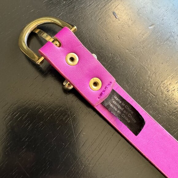 H&M Skinny Fuschia Belt with Gold Buckle OS - Picture 2 of 4